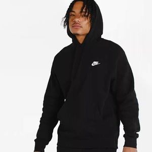 NIKE SPORTSWEAR CLUB FLEECE BLACK PULLOVER HOODIE